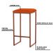Kit 2 Banqueta Decorativa Billie Base Bronze Suede Telha G41 - Gran Belo