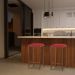 Kit 2 Banqueta Decorativa Billie Base Bronze Suede Vermelho G41 - Gran Belo