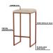 Kit 2 Banqueta Decorativa Billie Base Bronze Veludo Bege G41 - Gran Belo