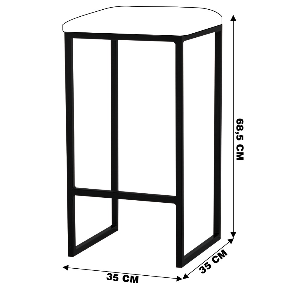 Kit 2 Banqueta Decorativa Billie Base Bronze Veludo Cinza G41 - Gran Belo