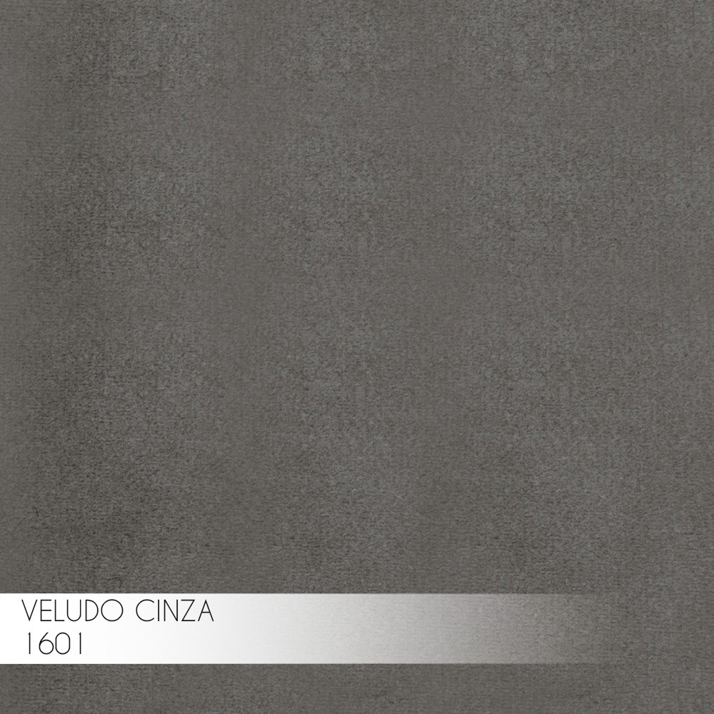 Kit 2 Banqueta Decorativa Billie Base Bronze Veludo Cinza G41 - Gran Belo