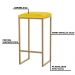 Kit 2 Banqueta Decorativa Billie Base Gold Suede Amarelo G41 - Gran Belo