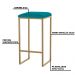 Kit 2 Banqueta Decorativa Billie Base Gold Suede Azul Claro G41 - Gran Belo