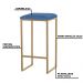 Kit 2 Banqueta Decorativa Billie Base Gold Suede Azul Marinho - Gran Belo