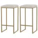 Kit 2 Banqueta Decorativa Billie Base Gold Suede Bege G41 - Gran Belo