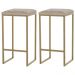 Kit 2 Banqueta Decorativa Billie Base Gold Suede Cappuccino G41 - Gran Belo