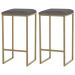 Kit 2 Banqueta Decorativa Billie Base Gold Suede Cinza G41 - Gran Belo