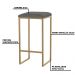 Kit 2 Banqueta Decorativa Billie Base Gold Suede Cinza G41 - Gran Belo