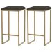 Kit 2 Banqueta Decorativa Billie Base Gold Suede Marrom G41 - Gran Belo