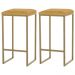 Kit 2 Banqueta Decorativa Billie Base Gold Suede Mostarda G41 - Gran Belo