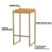 Kit 2 Banqueta Decorativa Billie Base Gold Suede Mostarda G41 - Gran Belo