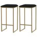 Kit 2 Banqueta Decorativa Billie Base Gold Suede Preto G41 - Gran Belo
