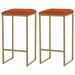 Kit 2 Banqueta Decorativa Billie Base Gold Suede Telha G41 - Gran Belo