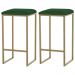 Kit 2 Banqueta Decorativa Billie Base Gold Suede Verde G41 - Gran Belo