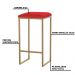 Kit 2 Banqueta Decorativa Billie Base Gold Suede Vermelho - Gran Belo