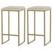 Kit 2 Banqueta Decorativa Billie Base Gold Veludo Bege - Gran Belo