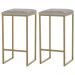 Kit 2 Banqueta Decorativa Billie Base Gold Veludo Cinza G41 - Gran Belo