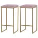 Kit 2 Banqueta Decorativa Billie Base Gold Veludo Rosê G41 - Gran Belo