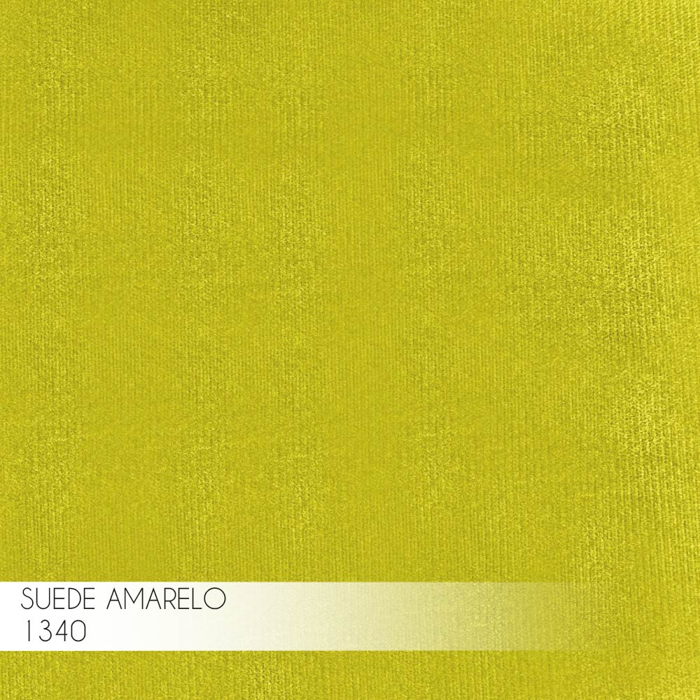 Kit 2 Banqueta Decorativa Billie Base Preta Suede Amarelo G41 - Gran Belo