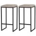 Kit 2 Banqueta Decorativa Billie Base Preta Suede Cappuccino G41 - Gran Belo