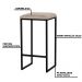 Kit 2 Banqueta Decorativa Billie Base Preta Suede Cappuccino G41 - Gran Belo