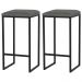 Kit 2 Banqueta Decorativa Billie Base Preta Suede Cinza G41 - Gran Belo