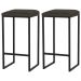 Kit 2 Banqueta Decorativa Billie Base Preta Suede Marrom G41 - Gran Belo