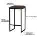 Kit 2 Banqueta Decorativa Billie Base Preta Suede Marrom G41 - Gran Belo