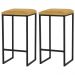 Kit 2 Banqueta Decorativa Billie Base Preta Suede Mostarda G41 - Gran Belo