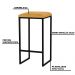 Kit 2 Banqueta Decorativa Billie Base Preta Suede Mostarda G41 - Gran Belo