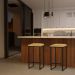 Kit 2 Banqueta Decorativa Billie Base Preta Suede Mostarda G41 - Gran Belo