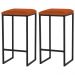Kit 2 Banqueta Decorativa Billie Base Preta Suede Telha G41 - Gran Belo