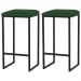 Kit 2 Banqueta Decorativa Billie Base Preta Suede Verde G41 - Gran Belo