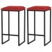Kit 2 Banqueta Decorativa Billie Base Preta Suede Vermelho G41 - Gran Belo