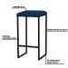 Kit 2 Banqueta Decorativa Billie Base Preta Veludo Azul G41 - Gran Belo