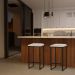 Kit 2 Banqueta Decorativa Billie Base Preta Veludo Bege G41 - Gran Belo