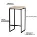 Kit 2 Banqueta Decorativa Billie Base Preta Veludo Bege G41 - Gran Belo