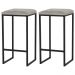 Kit 2 Banqueta Decorativa Billie Base Preta Veludo Cinza - Gran Belo