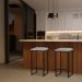 Kit 2 Banqueta Decorativa Billie Base Preta Veludo Cinza - Gran Belo