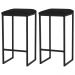 Kit 2 Banqueta Decorativa Billie Base Preta Veludo Preto - Gran Belo