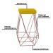 Kit 2 Banqueta Decorativa Kathy Base Bronze Suede Amarelo G41 - Gran Belo
