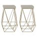 Kit 2 Banqueta Decorativa Kathy Base Gold Suede Bege G41 - Gran Belo