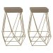 Kit 2 Banqueta Decorativa Kathy Base Gold Suede Cappuccino G41 - Gran Belo