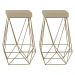 Kit 2 Banqueta Decorativa Kathy Base Gold Veludo Bege G41 - Gran Belo