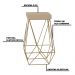 Kit 2 Banqueta Decorativa Kathy Base Gold Veludo Bege G41 - Gran Belo