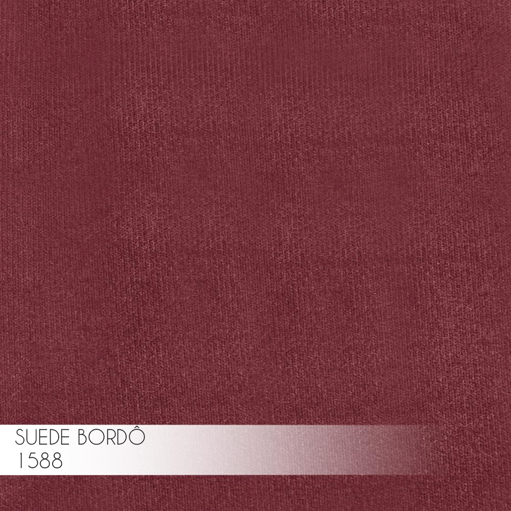 Kit 2 Banqueta Decorativa Kathy Base Preta Suede Bordô G41 - Gran Belo