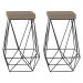 Kit 2 Banqueta Decorativa Kathy Base Preta Suede Cappuccino G41 - Gran Belo