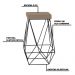 Kit 2 Banqueta Decorativa Kathy Base Preta Suede Cappuccino G41 - Gran Belo