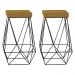 Kit 2 Banqueta Decorativa Kathy Base Preta Suede Mostarda G41 - Gran Belo
