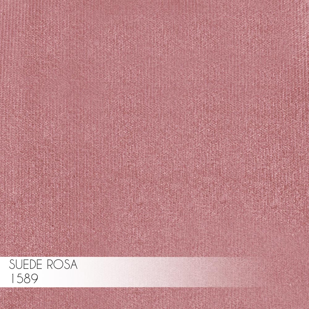 Kit 2 Banqueta Decorativa Kathy Base Preta Suede Rosa G41 - Gran Belo